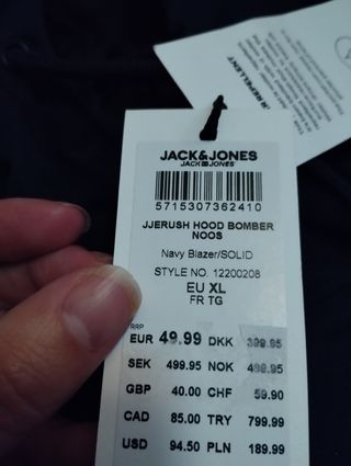 Chubasquero acolchado Jack Jones XL 