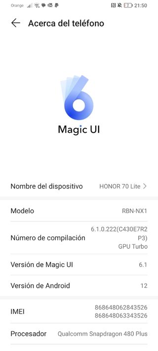 Honor 70 lite 5g