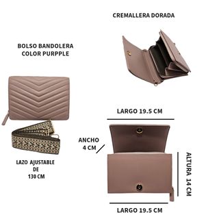 Bolso Bandolera para Mujer Pequeño lila claro