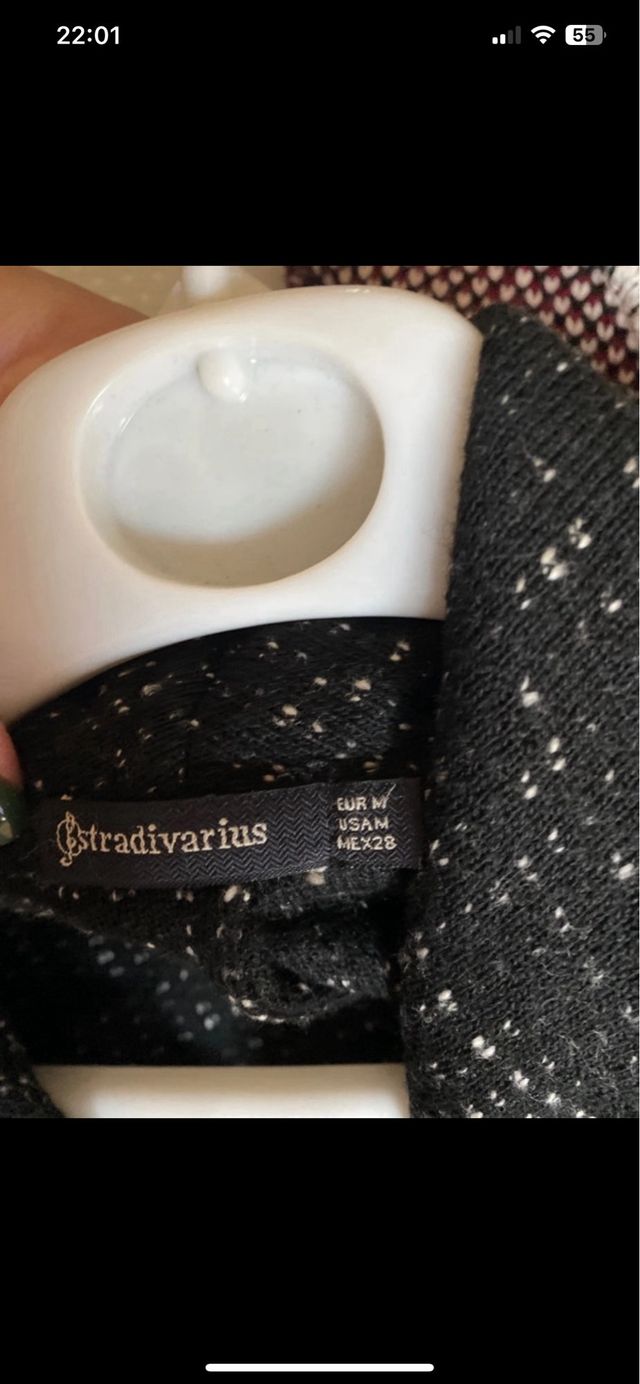 Chaqueta jaspeada con ribetes en piel St