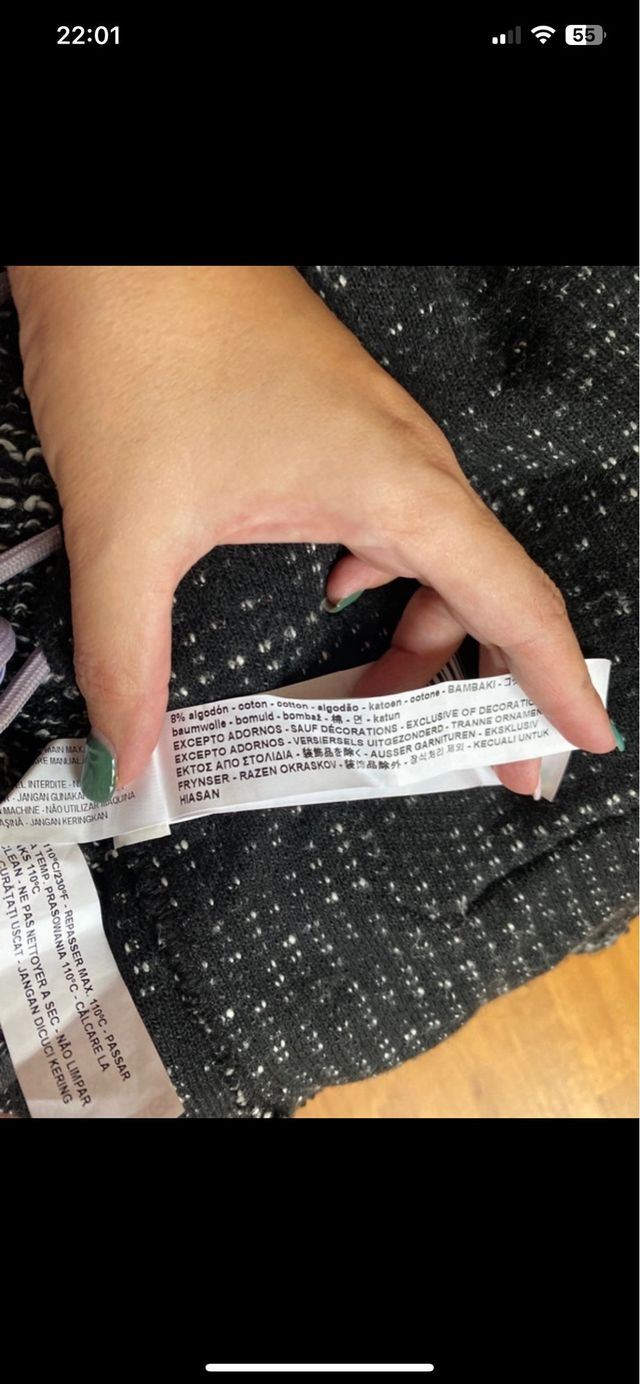 Chaqueta jaspeada con ribetes en piel St