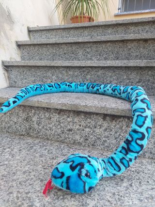 Peluche bambino serpente azzurro