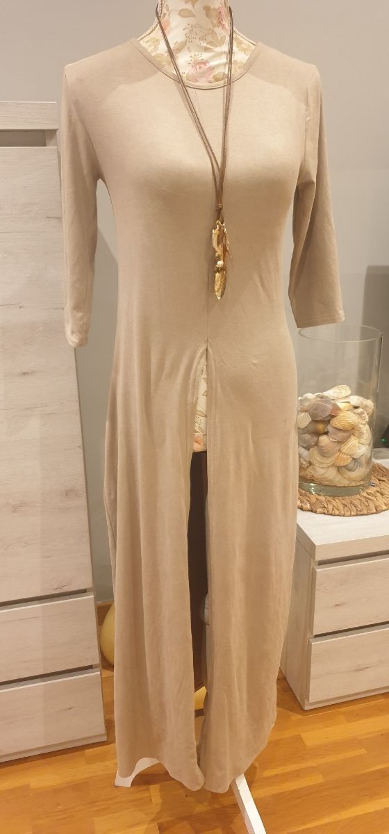 Vestido largo beig
