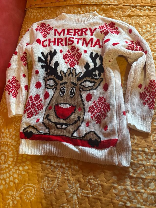 Maglione lungo tema natalizio