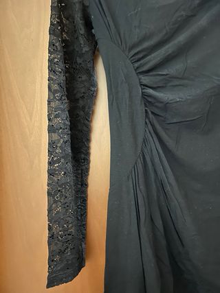 Vestito corto in maglina e pizzo