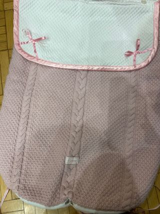 Funda Capota Bugaboo Pique Blanca + Saco Rosa