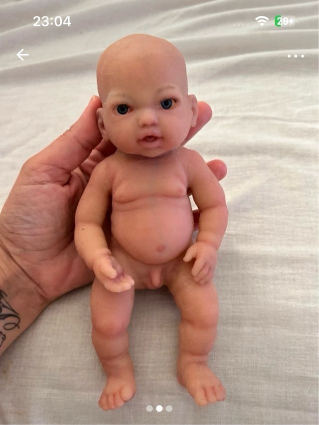 Bebe reborn de silicona completo de 20 cm