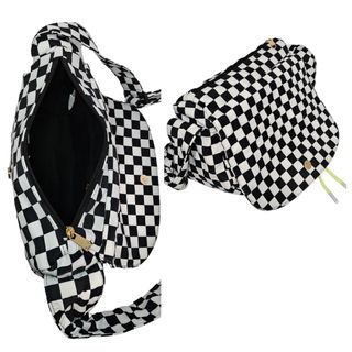 Bolso Bandolera a Cuadros para Mujer Diseño Negro