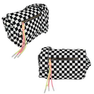 Bolso Bandolera a Cuadros para Mujer Diseño Negro