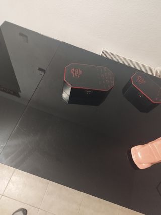 Mesa aluminio y cristal