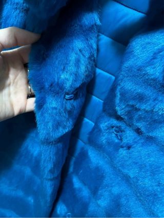 Cappottino double-dace in pelliccia e piuma