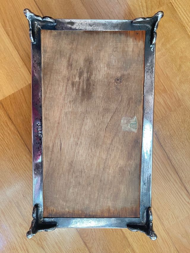 Juego de tocador antiguo de alpaca