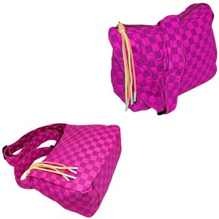 Bolso Bandolera para Mujer Diseño a Cuadros Fucsia