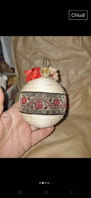 Palle natalizia in corda e stoffa