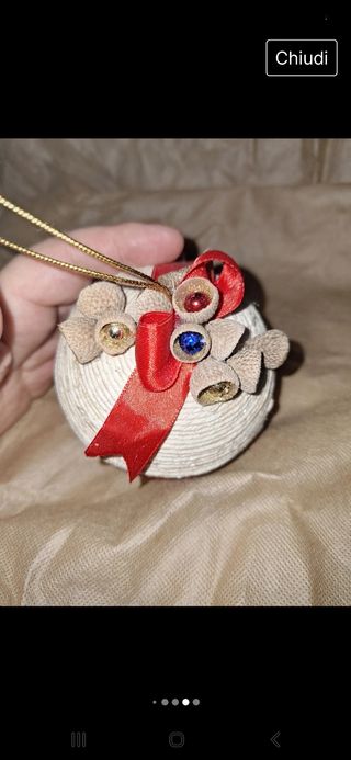 Palle natalizia in corda e stoffa