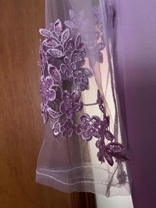 Abito lungo lilla,elegante,tg 48,usato 1 volta