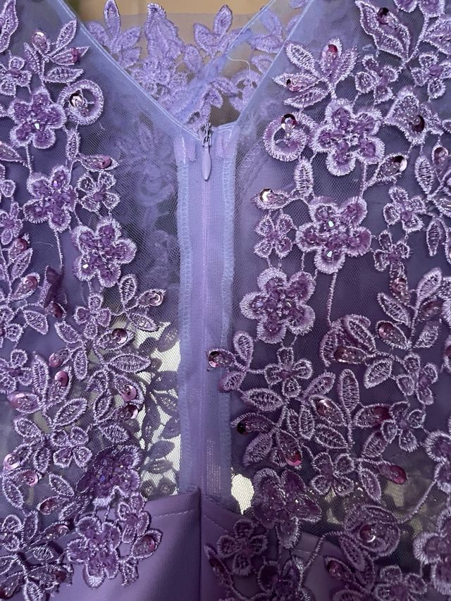 Abito lungo lilla,elegante,tg 48,usato 1 volta