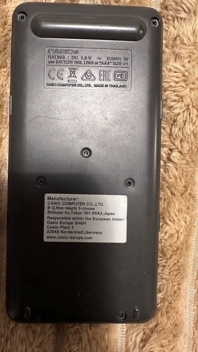 Calculadora, cuentifica Casio