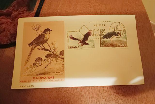 Sellos Fauna 1973. Primer día de circulación