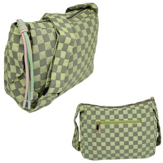 Bolso Bandolera para Mujer Diseño a Cuadros Verde