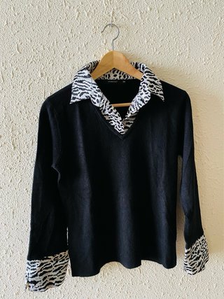 Jonquet jersey negro print cebra talla L