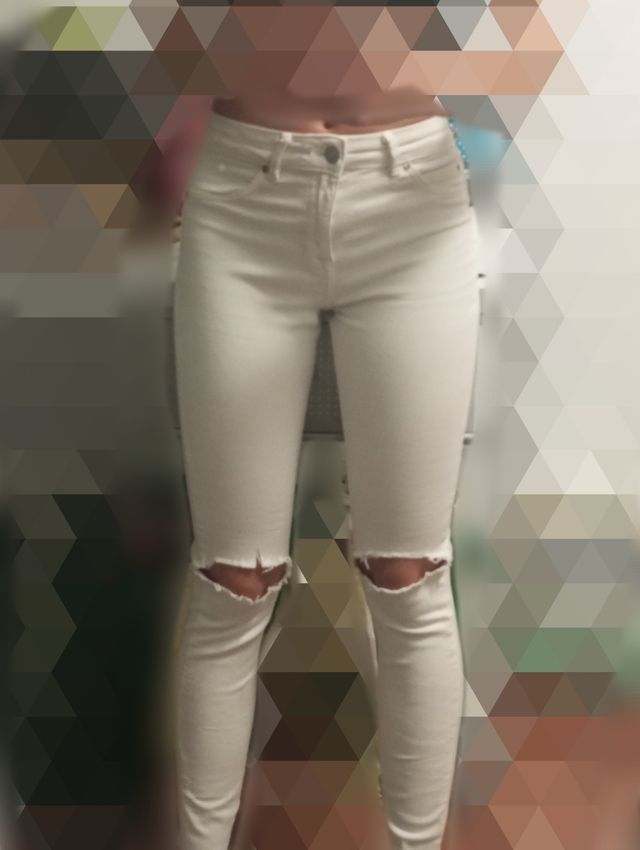 Skinny Jeans blancos rotos