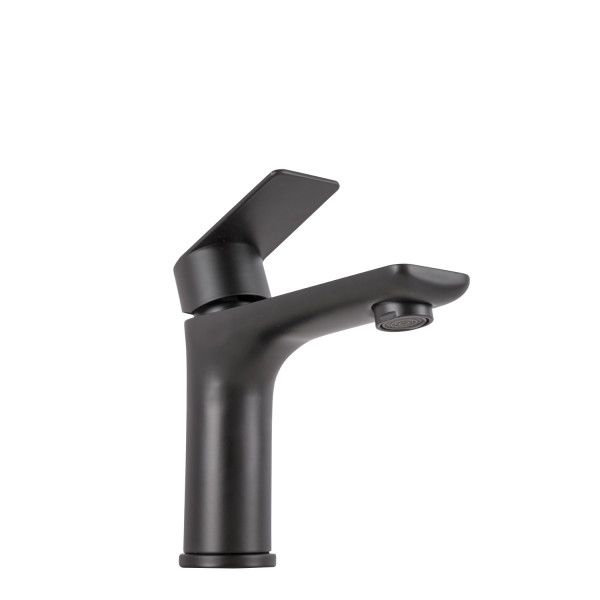 Grifo Lavabo Negro, Agua Caliente-Fría Caño Bajo