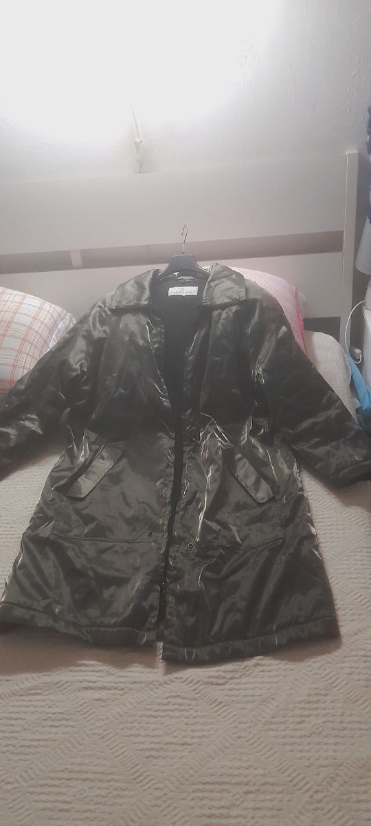 Giaccone donna felpato lungo verde petrolio