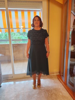 Vestido verde gasa, boda, evento, fiesta