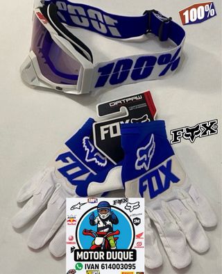 Guantes bici fox mtb y gafas 100% enduro descenso