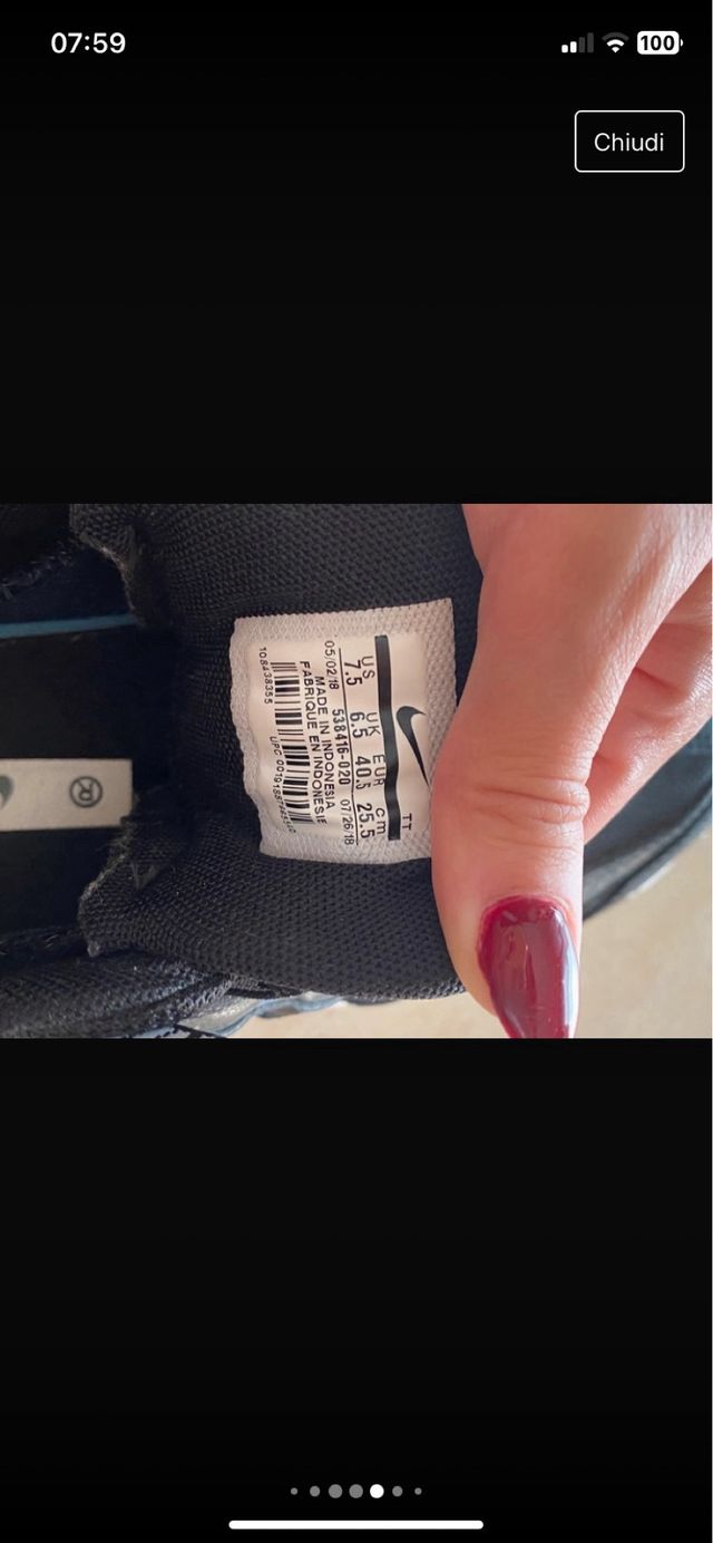 scarpe nike airmax 95 bianche e nere 40,5