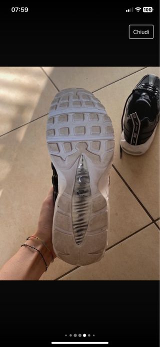 scarpe nike airmax 95 bianche e nere 40,5