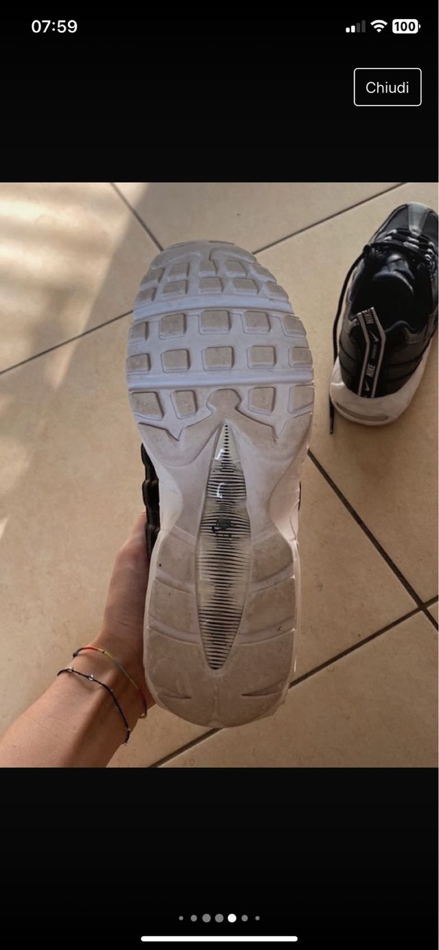 scarpe nike airmax 95 bianche e nere 40,5