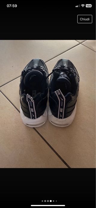scarpe nike airmax 95 bianche e nere 40,5