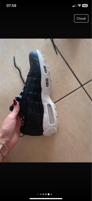 scarpe nike airmax 95 bianche e nere 40,5
