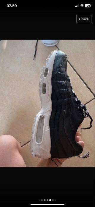 scarpe nike airmax 95 bianche e nere 40,5