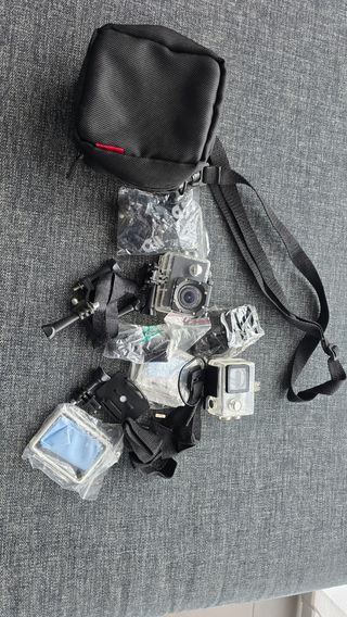 VIDEOCAMARA TIPO GOPRO + ACCESORIOS