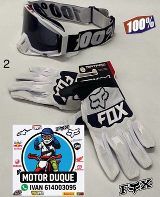 Guantes fox bici y gafas mtb 100% enduro desceso