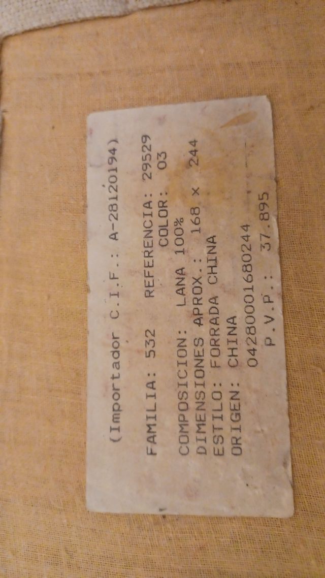 ANTIGUA ALFOMBRA LANA ROJA