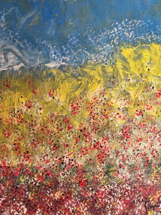 Dipinto “L’arcobaleno dei tulipani”