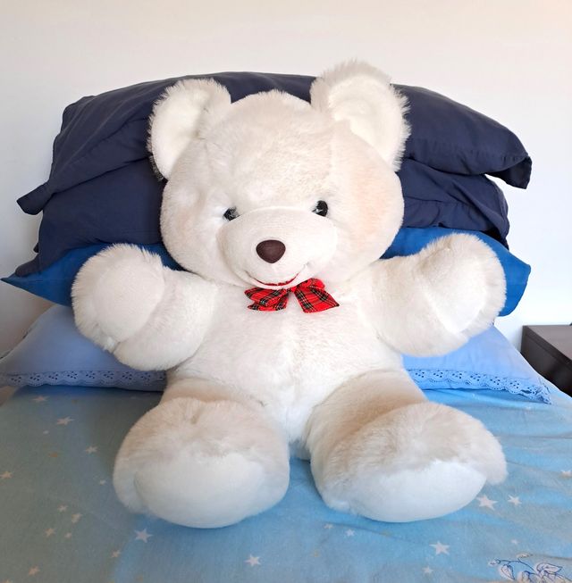 Orso Peluche Bianco, Orsacchiotto Orsetto 50cm
