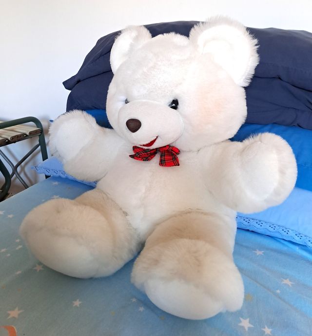 Orso Peluche Bianco, Orsacchiotto Orsetto 50cm
