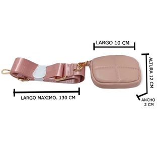 Bolso Bandolera Mujer Acolchado con Monedero Rosa