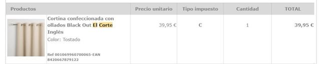 Cortina opaca color crema