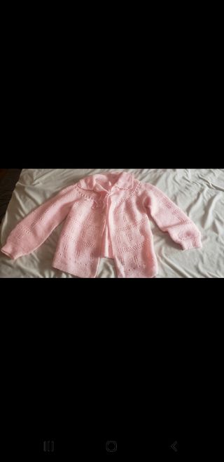 Chaqueta de lana rosa talla M-L