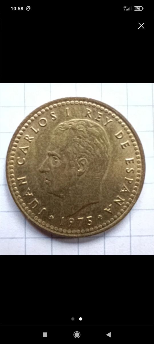 Moneda de 1 peseta de la transacion 1975