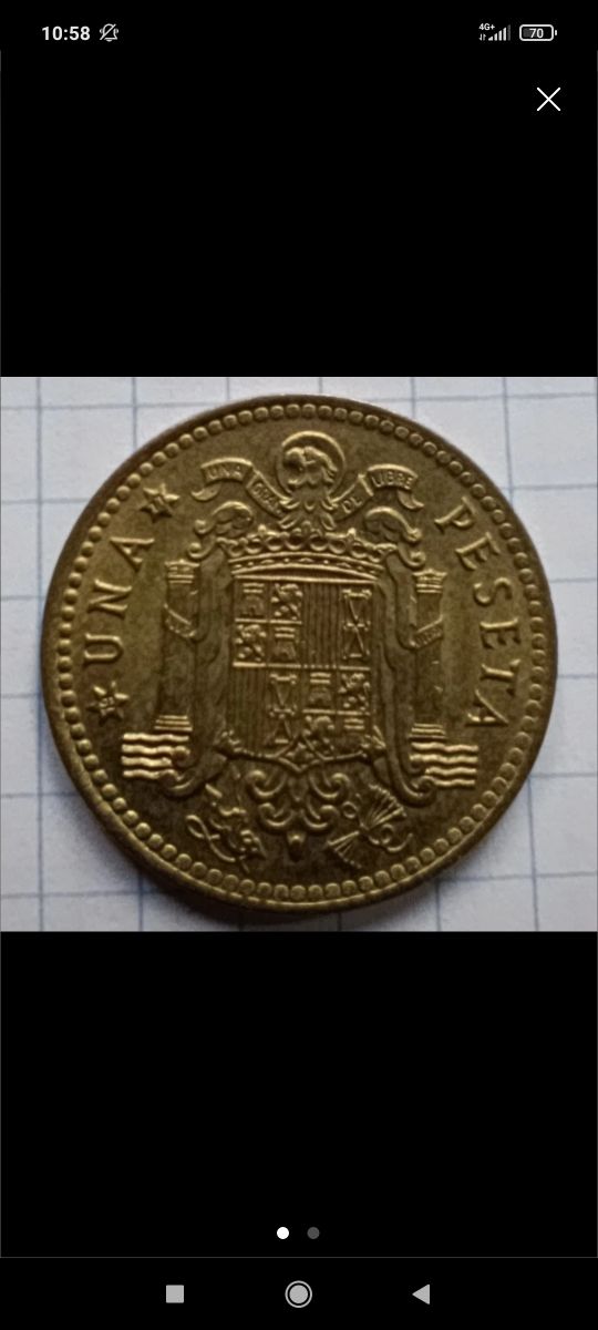 Moneda de 1 peseta de la transacion 1975