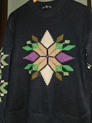 Jersey Navideño Mujer Azul Marino 42 -44