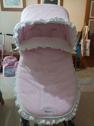 Funda con saco ,capota y bolso bebé 