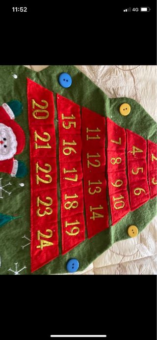 Vintage calendari del Avento in tessuto